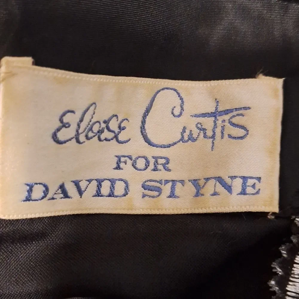 Eloise Curtis for David Styne 60s silver black metallic A line dress size S - Picture 7 of 9